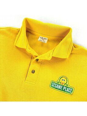 VTG Sesame Place Yellow Polo Shirt Big Bird | Sesame Street Uniform • Size XS